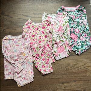 SweetHoney 3 Floral Pajama Sets & 1 Birthday Set All 4T